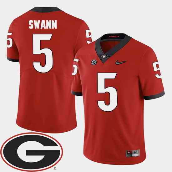 Men Georgia Bulldogs Damian Swann Red College Football Sec Patch 2018 Jersey